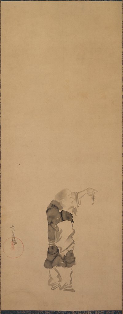 Kenshu, monnik met garnaal door studio of Tawaraya Sōtatsu
