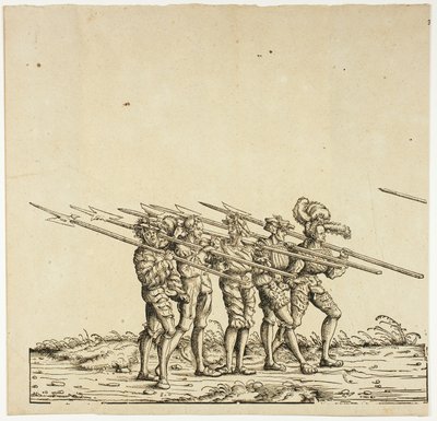 Halberdiers, uit de Triomfantelijke Optocht van Maximiliaan door the Elder Hans Burgkmair