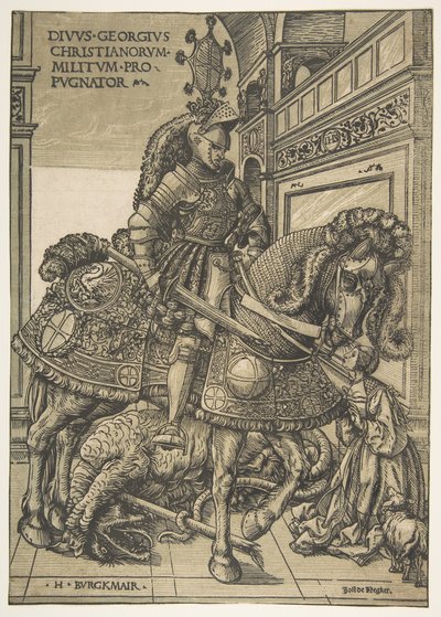 Sint Joris te paard, 1508-1518 door the Elder Hans Burgkmair