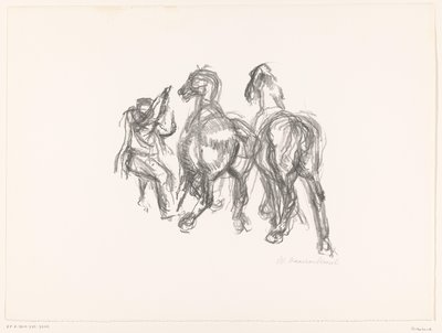 Man en paarden door unknown (signed by artist)