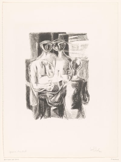 Stel aan tafel door unknown (signed by artist)