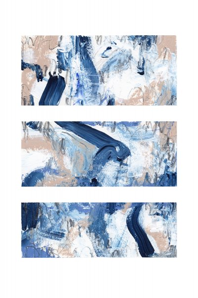 Moderne blauwe penseelstreken door uplusmestudio