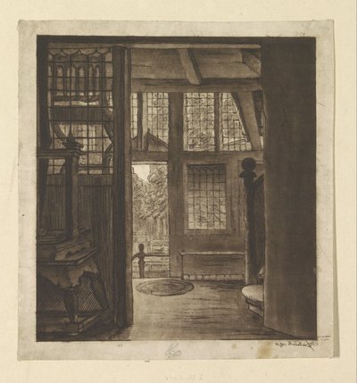 Interieur van het huis van Rembrandt door weduwe Dietrich
