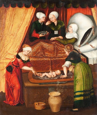 Geboorte van de Maagd Maria, 1518 door workshop of Lucas Cranach the Elder