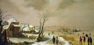 Winterlandschap, ca.1611-46 (schilderij) door Adam van Breen