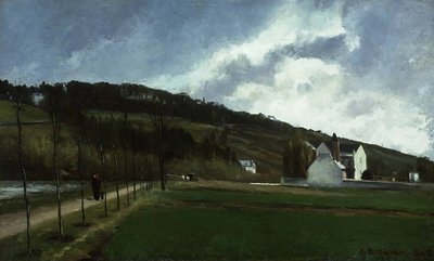 De oevers van de Marne in de winter door Camille Jacob Pissarro