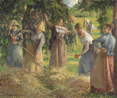 Hay Harvest bij Éragny door Camille Jacob Pissarro