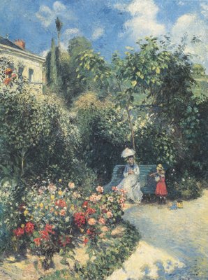 De tuin in Pontoise door Camille Jacob Pissarro