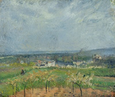 Landschap in Pontoise, 1877 door Camille Jacob Pissarro