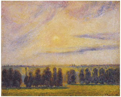 Zonsondergang in Eragny door Camille Jacob Pissarro