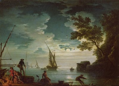 Zeegezicht, maanlicht, 1772 door Claude Joseph Vernet