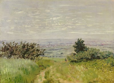 Landschap, volledig zicht op Argenteuil (heuvels van Sannois), 1872 door Claude Monet