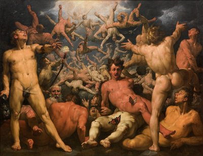 De val van de titanen door Cornelis Cornelisz van Haarlem