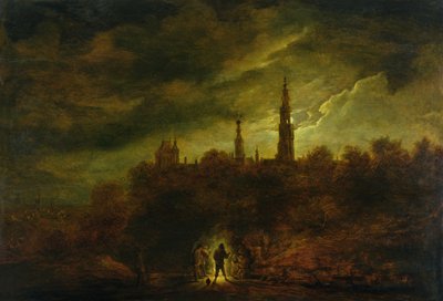 Maanlichtlandschap door David Teniers the Younger