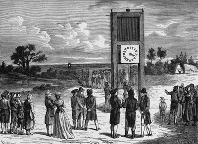 Claude Chappe ervoer zijn eerste luchttelegraaf in 1793 in 'Album de