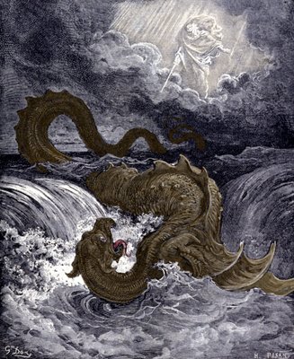 De Leviathan een zeemonster dat lijkt op de zeeslang waarnaar in de
