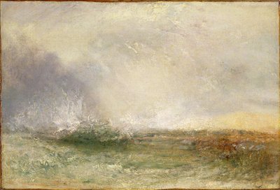 Stormachtige zee die aan een kust breekt, 1840-5 door Joseph Mallord William Turner