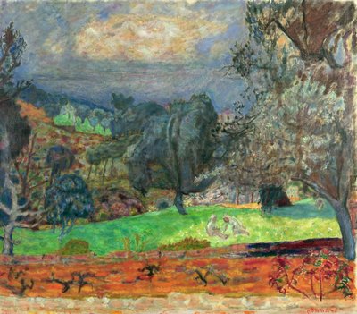 Landschap met ondergaande zon, 1927 door Pierre Bonnard