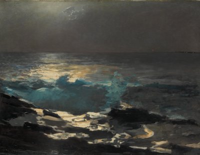 Moonlight, Wood Island Light, 1894 door Winslow Homer
