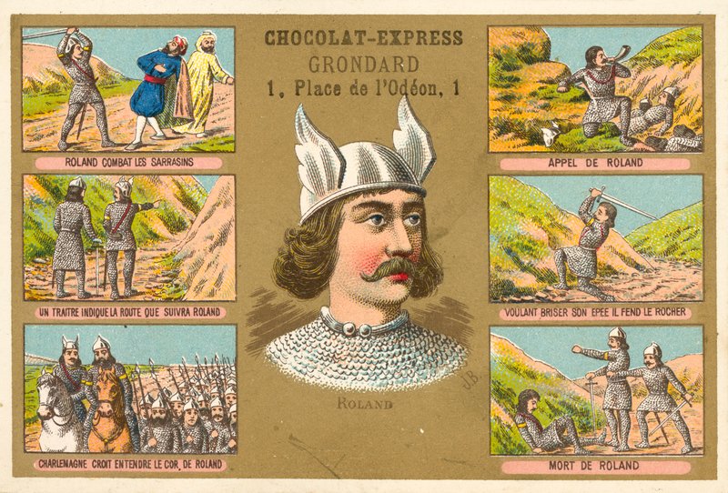 Roland, Frankische krijger, en scènes uit zijn leven door French School