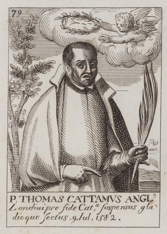 Thomas Cottam, Engelse katholieke priester en martelaar (gravure) door (after) English School