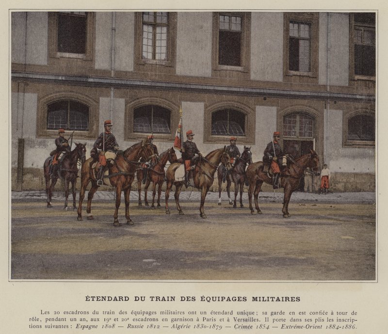 Vlag van de militaire transporteenheden door (after) French Photographer