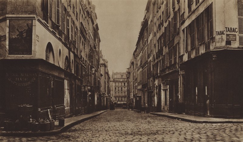 De rue des Moulins rond 1866, gesloopt voor de aanleg van de avenue de l