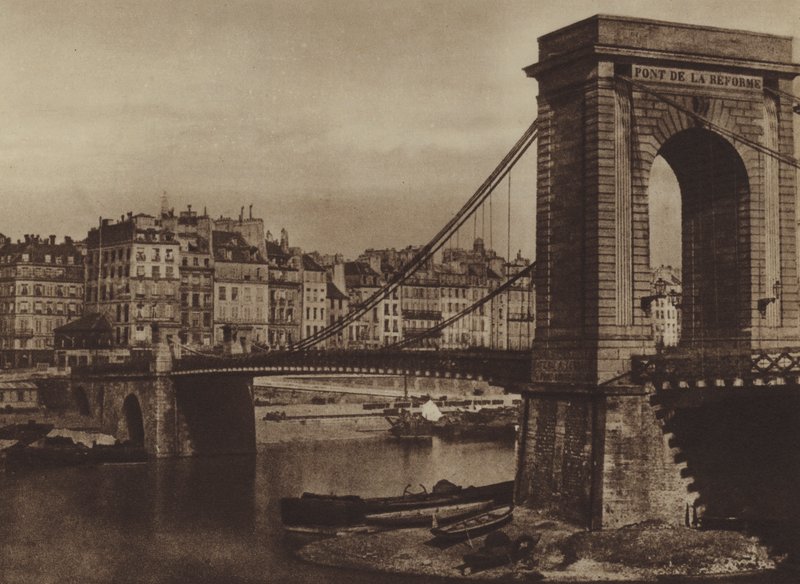Le Pont Louis-Philippe, Pont de la Reforme tijdens de Revolutie van 1848 door (after) French Photographer