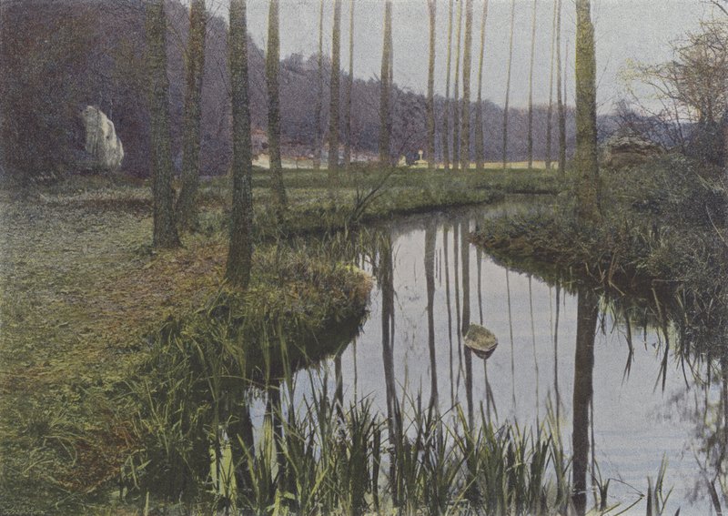 Vaux de Cernay, Le Ruisseau (gekleurde foto) door (after) French Photographer
