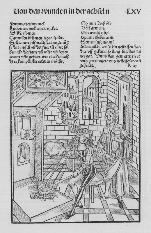 Het boek van Cirurgia door Hieronymus Brunschwig door (after) German School