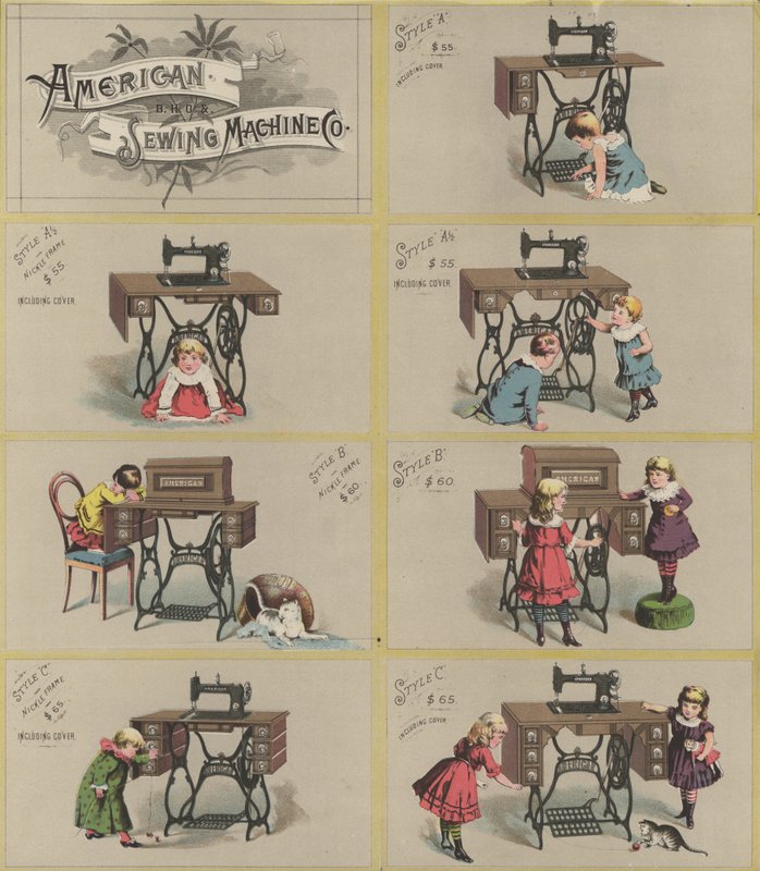 Advertentie voor de American Sewing Machine Company door American School