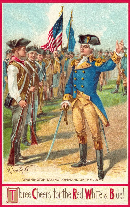 George Washington neemt het bevel over het leger over door American School