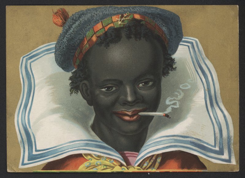 Portret van een zwarte man die een sigaret rookt door American School