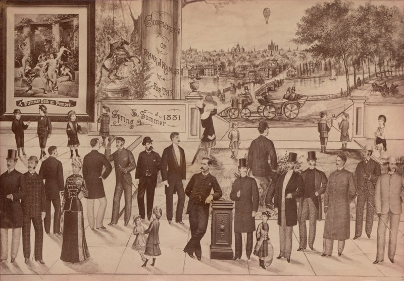 Handelskaart voor Frank J Ramge, draper en kleermaker, 1881 door American School