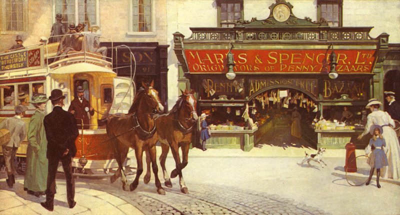 Een nieuw type winkelpui met ramen om te openen of te sluiten, 1905 door English School