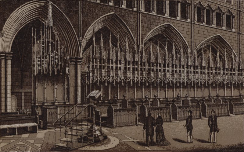 Chester Kathedraal, de Bisschopstroon door English School