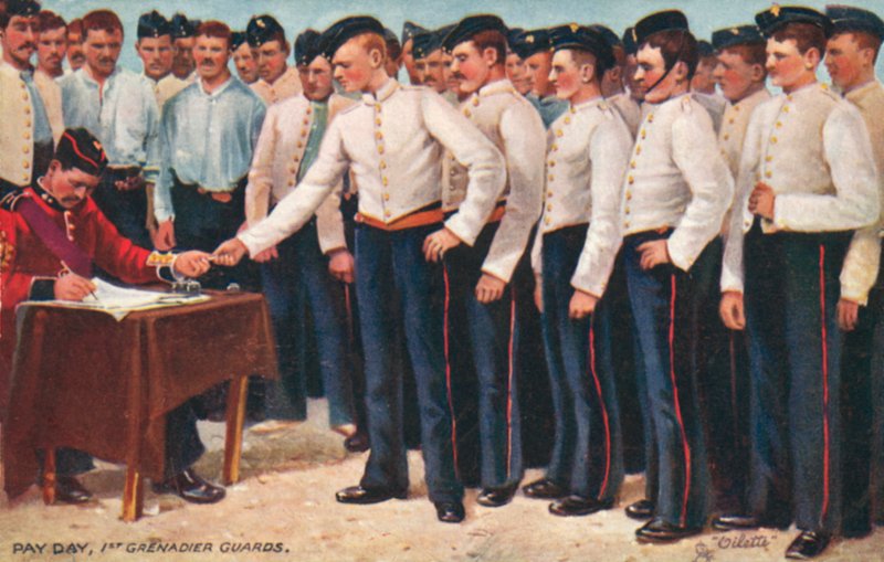 Betaaldag, 1e Grenadier Guards door English School