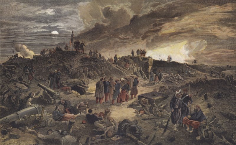 Ruïnes van de Malakoff Redoute na de verovering door de Fransen, Beleg van Sebastopol, 8 september 1855 door European School