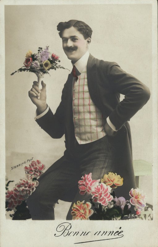 Man met een boeket door French Photographer