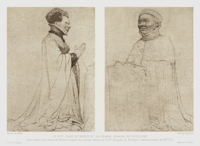Jan, Hertog van Berry, en zijn vrouw Jeanne van Boulogne, 15e eeuw door French School