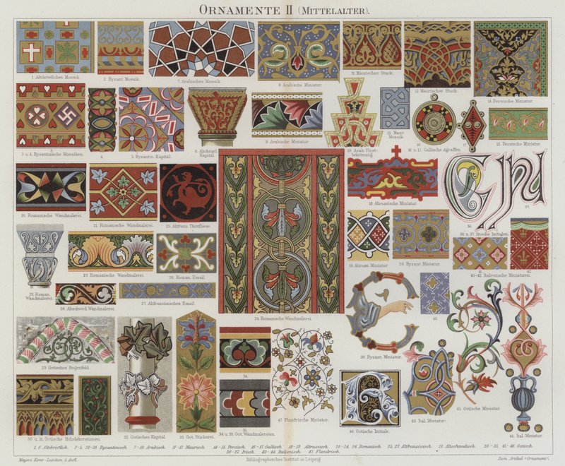 Middeleeuwse decoratieve kunst door German School