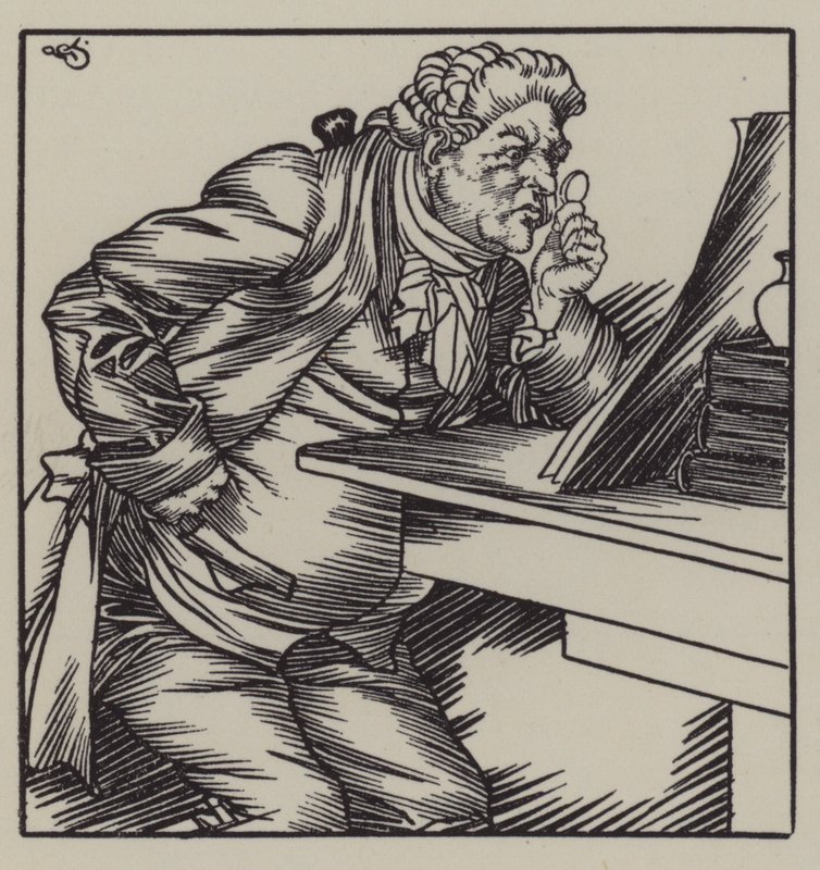 Illustratie voor The Essays of Elia door Charles Lamb (litho) door A. Garth Jones