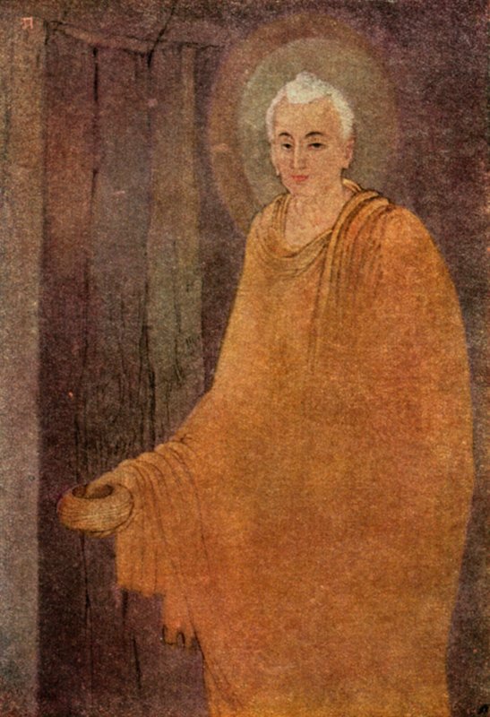 Boeddha als bedelmonnik door Abanindranath Tagore