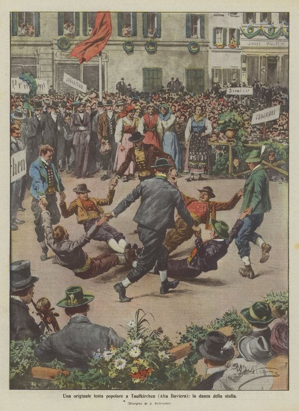 Een origineel volksfeest in Taufkirchen (Opper-Beieren), de sterrendans door Achille Beltrame