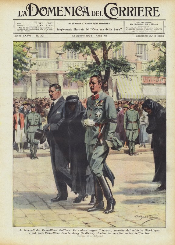 Bij de begrafenis van kanselier Dollfuss door Achille Beltrame
