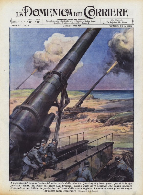 De gigantische Duitse kanonnen aan de kust van het Kanaal door Achille Beltrame