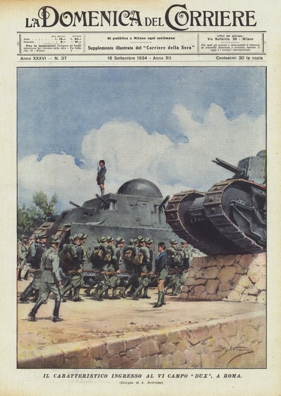 De karakteristieke ingang naar het VI Campo Dux, in Rome door Achille Beltrame
