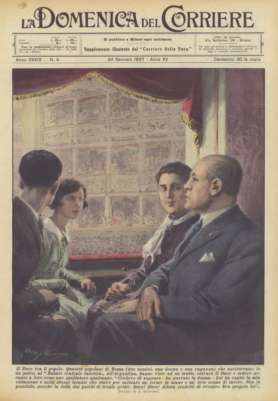 De Duce onder het volk door Achille Beltrame