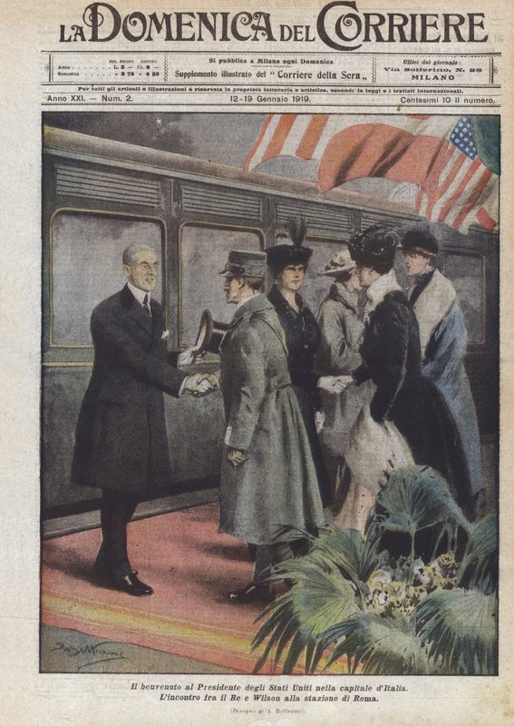 Het welkom aan de president van de Verenigde Staten in de hoofdstad van Italië door Achille Beltrame