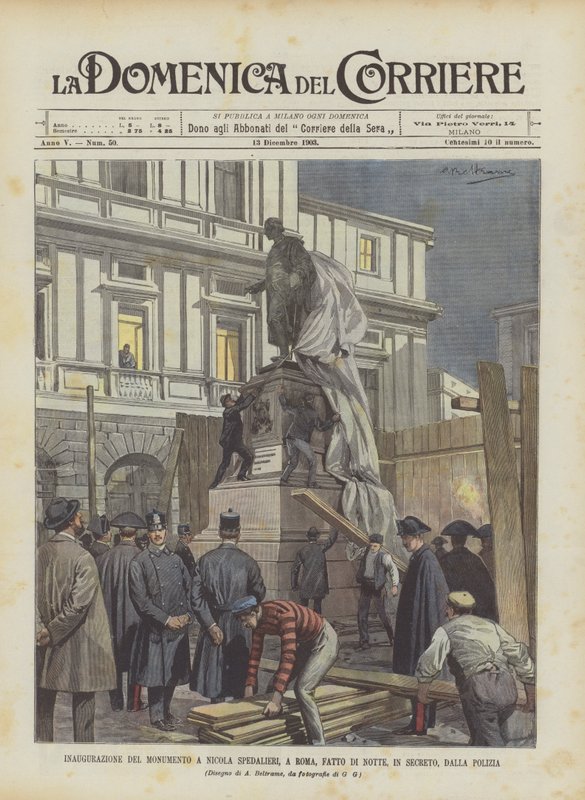Inhuldiging van het monument voor Nicola Spedalieri in Rome, 